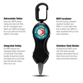 Boomerang Tool Company Long SNIPs with stainless steel blades cutting braid smoothly.