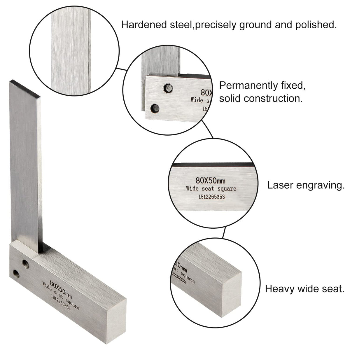 Boomgood Machinist Square 3in edge for dependable setups