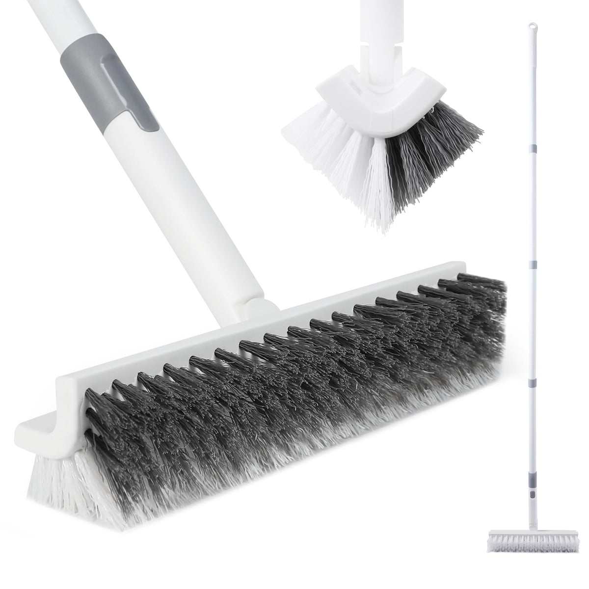 BOOMJOY grout brush with long handle reaches high tiles for easier cleaning