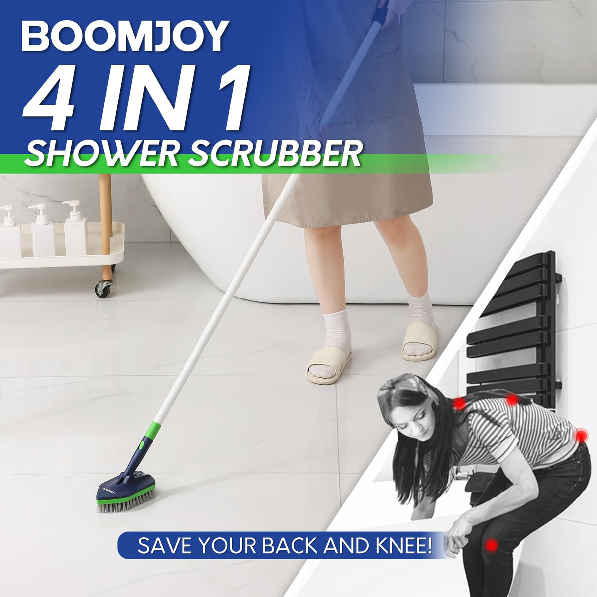 BoomJOY stiff bristle brush close-up for tackling tough grime in corners