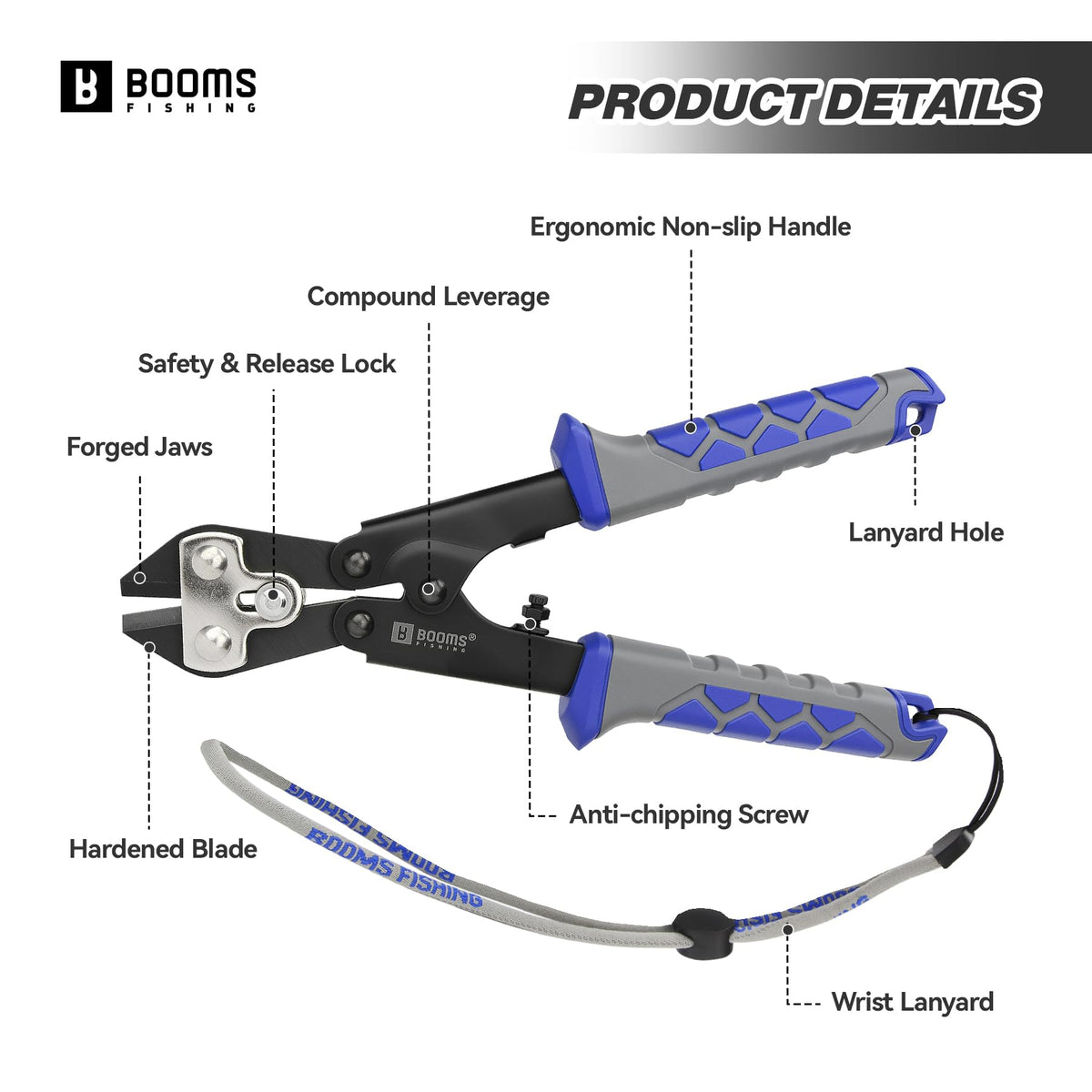 Booms Fishing XW43 ergonomic handle provides secure one-handed operation during fishing