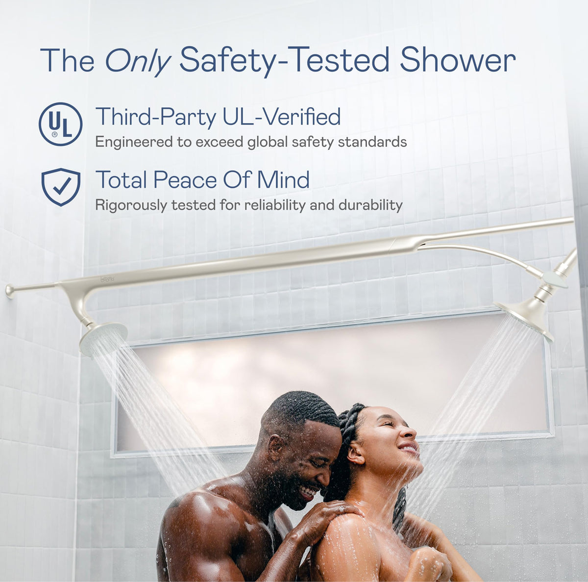 BOONA Original Tandem Shower UL safety-tested for peace of mind