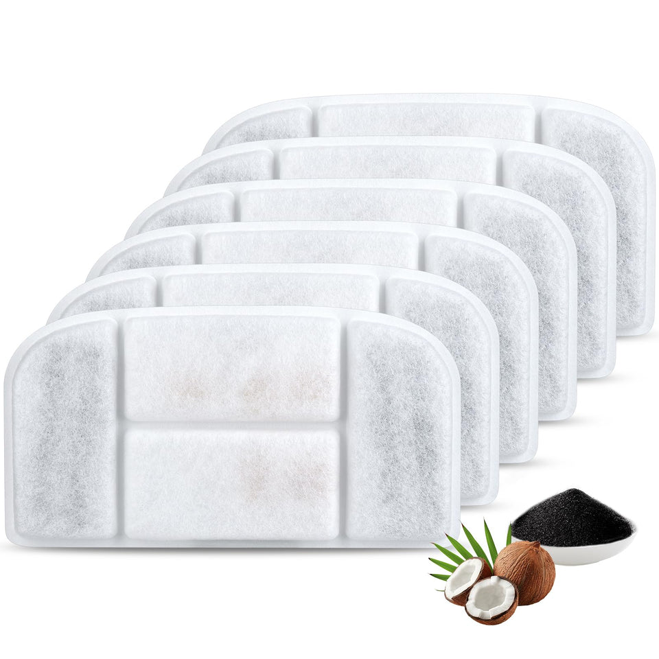 BOORCA 5L fountain 6-piece filter set delivers clean water for cats at home.