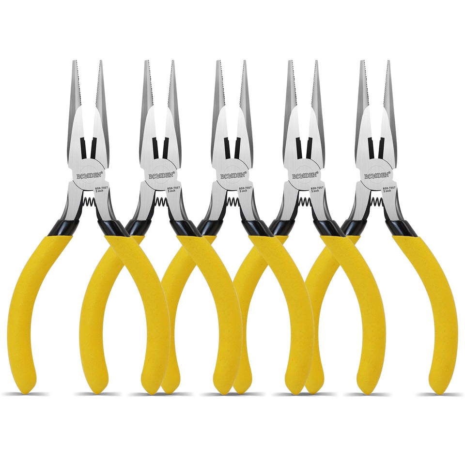 BOOSDEN 5-inch needle-nose pliers set for precise jewelry and electronics tasks