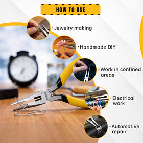 BOOSDEN needle nose pliers enabling precise jewelry bending and bead placement.