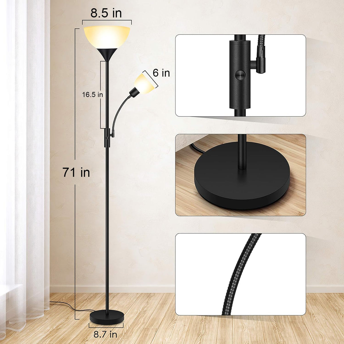BoostArea sleek black finish complements modern interiors.