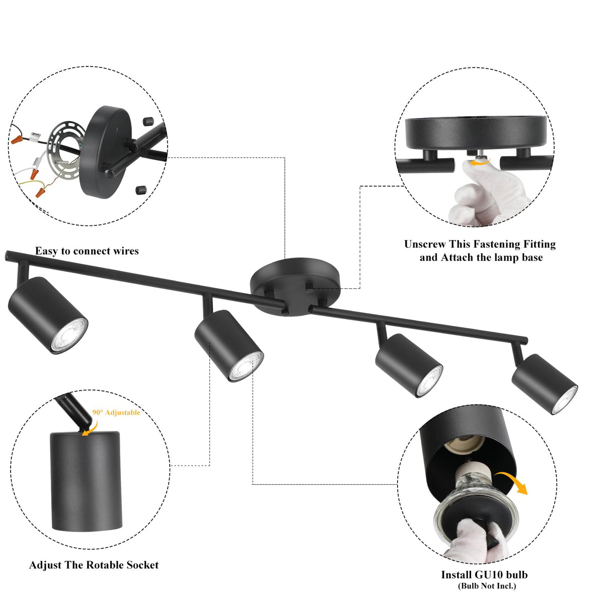 BoostArea GU10 bulb compatibility supports energy-efficient, dimmable lighting.