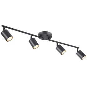 BoostArea LED 4-light track lighting kit in matte black for modern spaces.