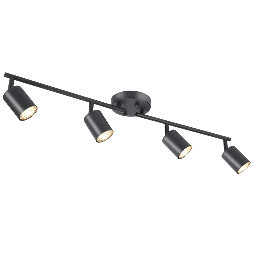 BoostArea LED 4-light track lighting kit in matte black for modern spaces.