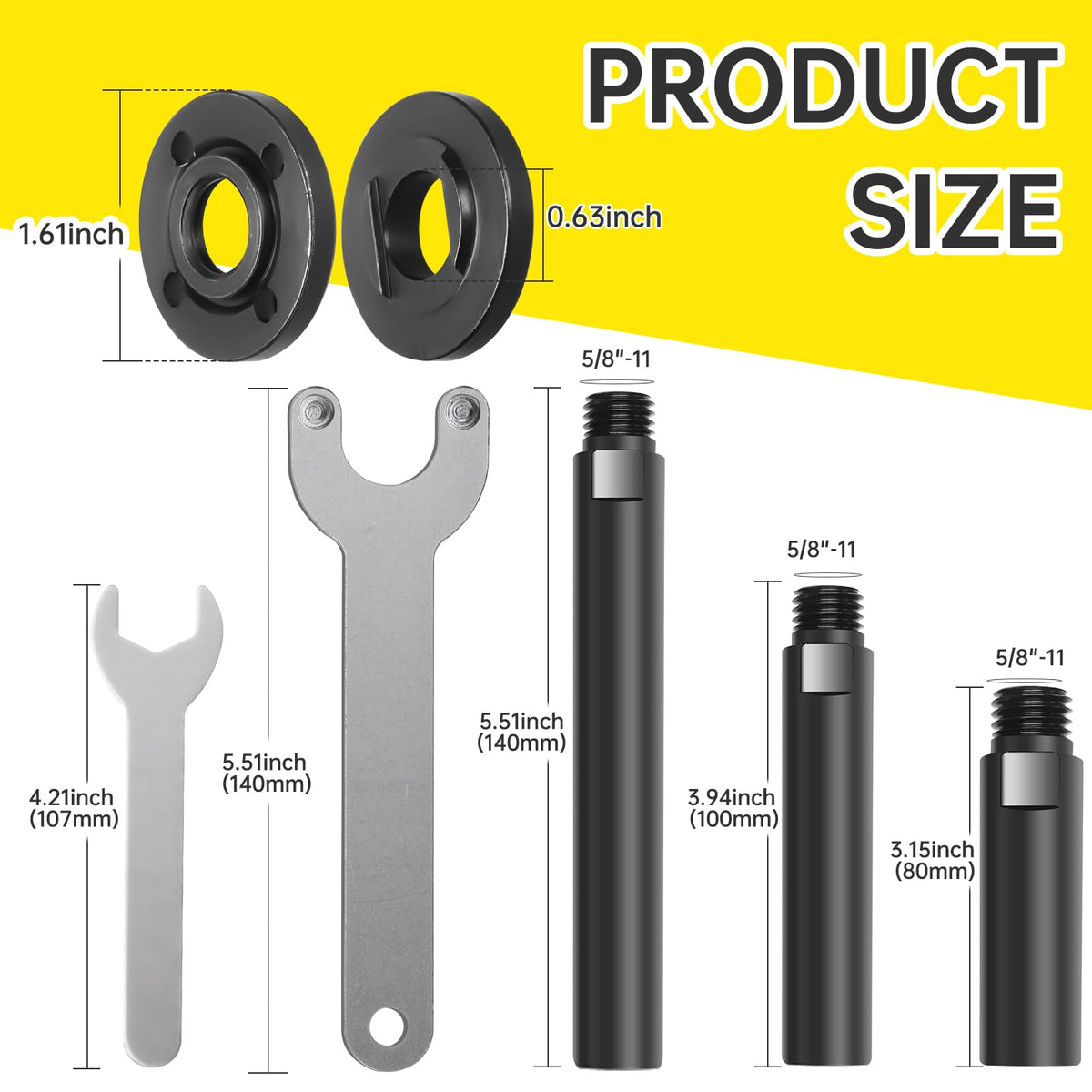 Boounyatin 3-inch extension rod shown for close-space grinding