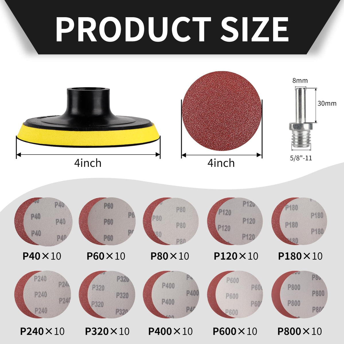 Boounyatin hook loop backing pad 4inch enables quick disc changes for efficient sanding