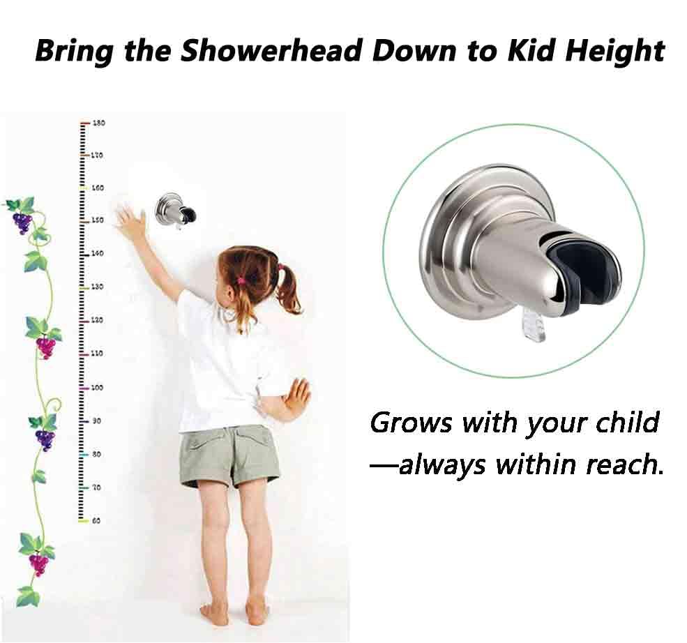 BOPai 20-degree adjustable angle improves spray direction on smooth walls.