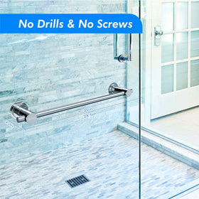 BOPai towel bar mounted on glass surface demonstrating chrome finish