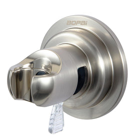 BOPai suction cup shower head holder with brushed nickel finish, secure, no drill required