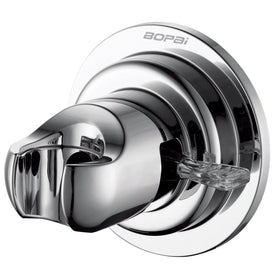 BOPai suction cup shower head holder chrome on smooth surface for secure, drill-free mounting.