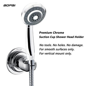BOPai vertical-mount holder positions handheld shower head straight out for easy reach.