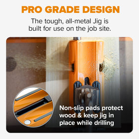 BORA anti-slip pads keep the jig stable on a work surface.