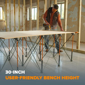 BORA Centipede’s 15-steel-struts create a stable work surface.