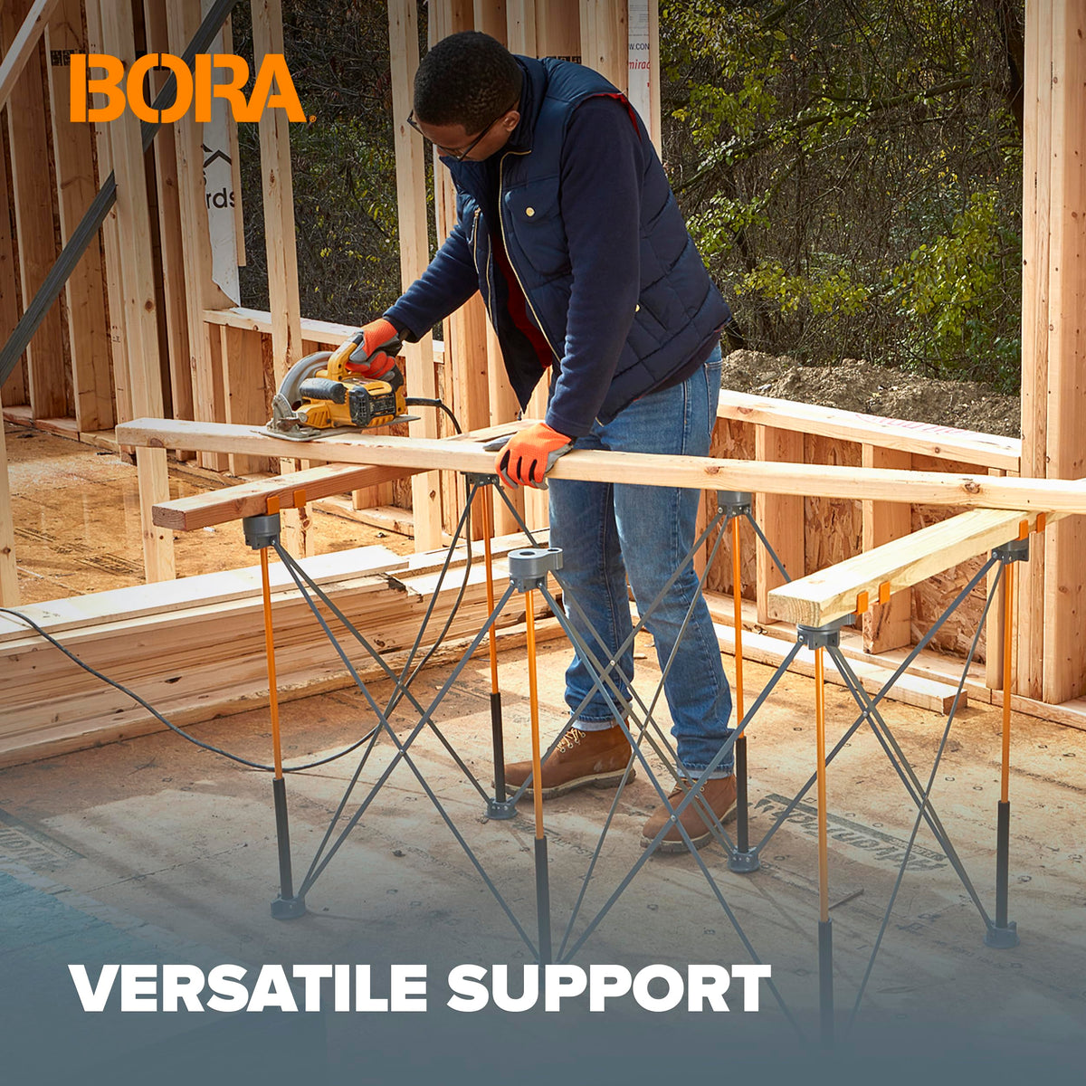 BORA Centipede 1500 lb capacity supports heavy tools and workloads.