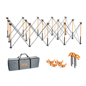 BORA Centipede 30in folding work table, side view, sturdy for on-site projects.