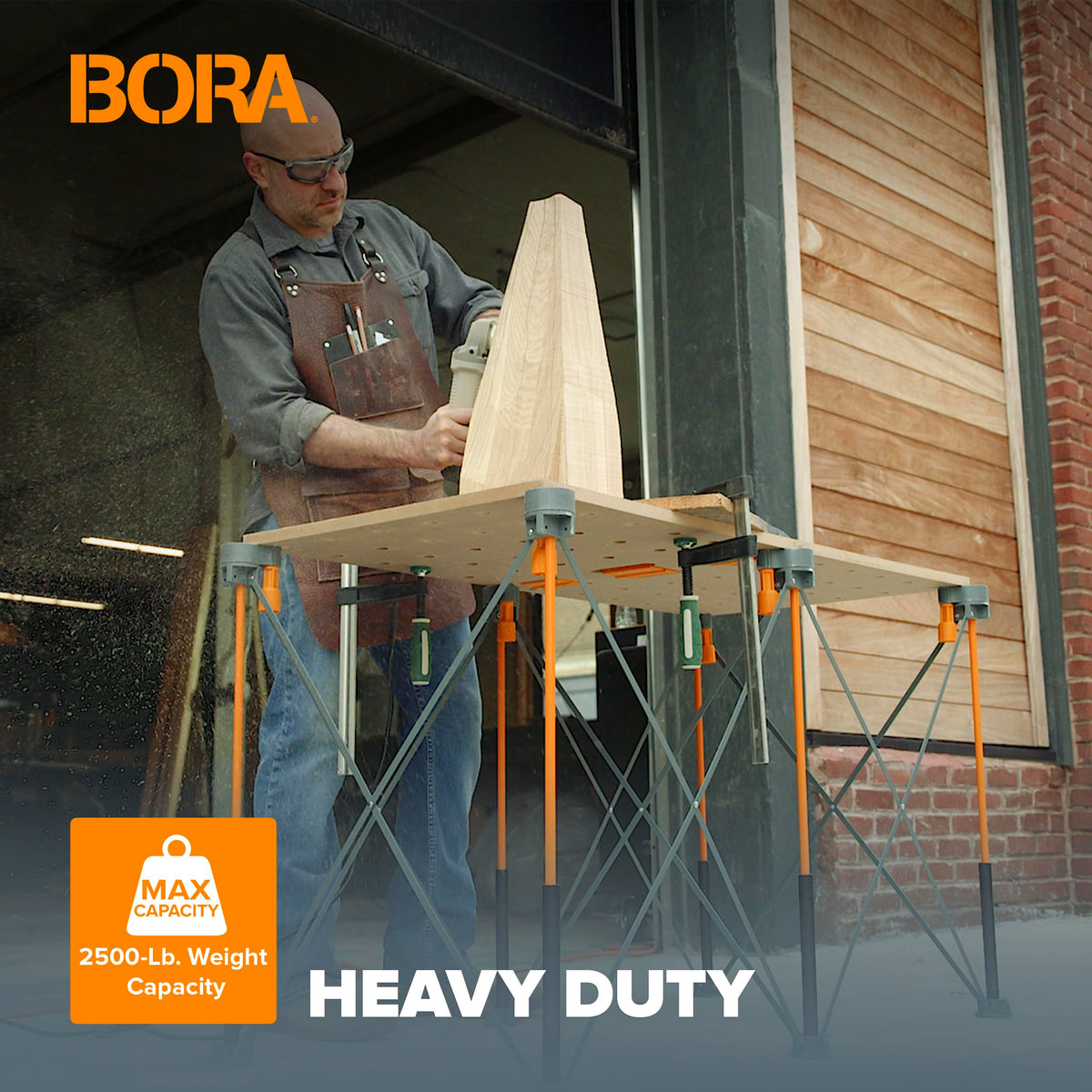 BORA Centipede heavy-duty steel frame delivers rigid stability during use.