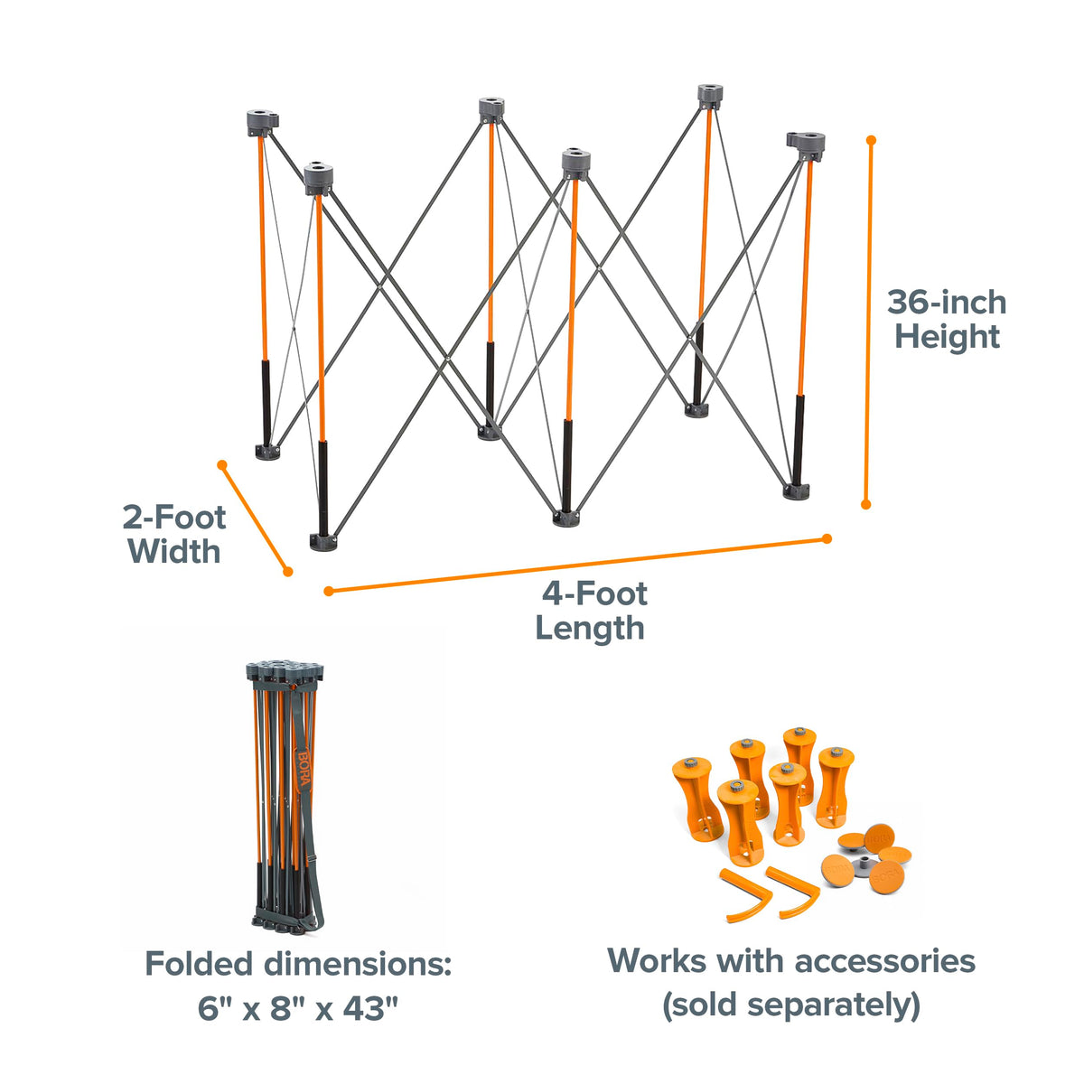 BORA Centipede heavy-duty steel structure provides solid support for heavy tasks