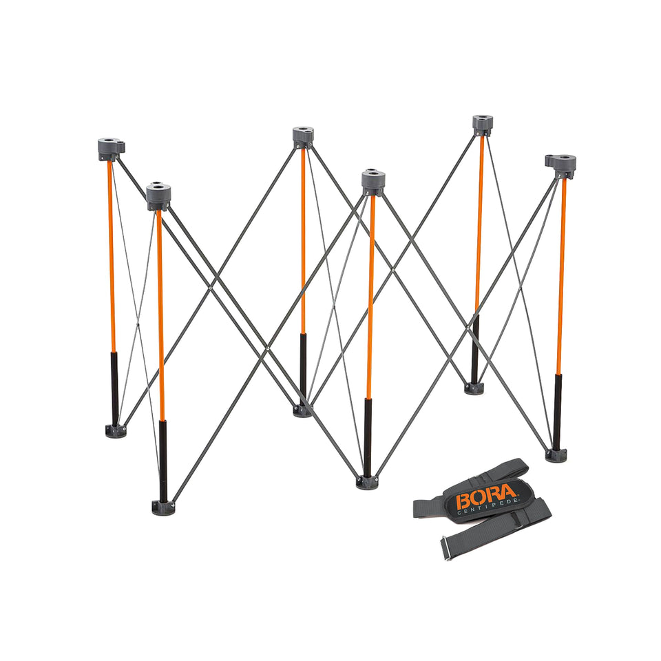BORA Centipede quick setup workbench ready for portable use on any job site