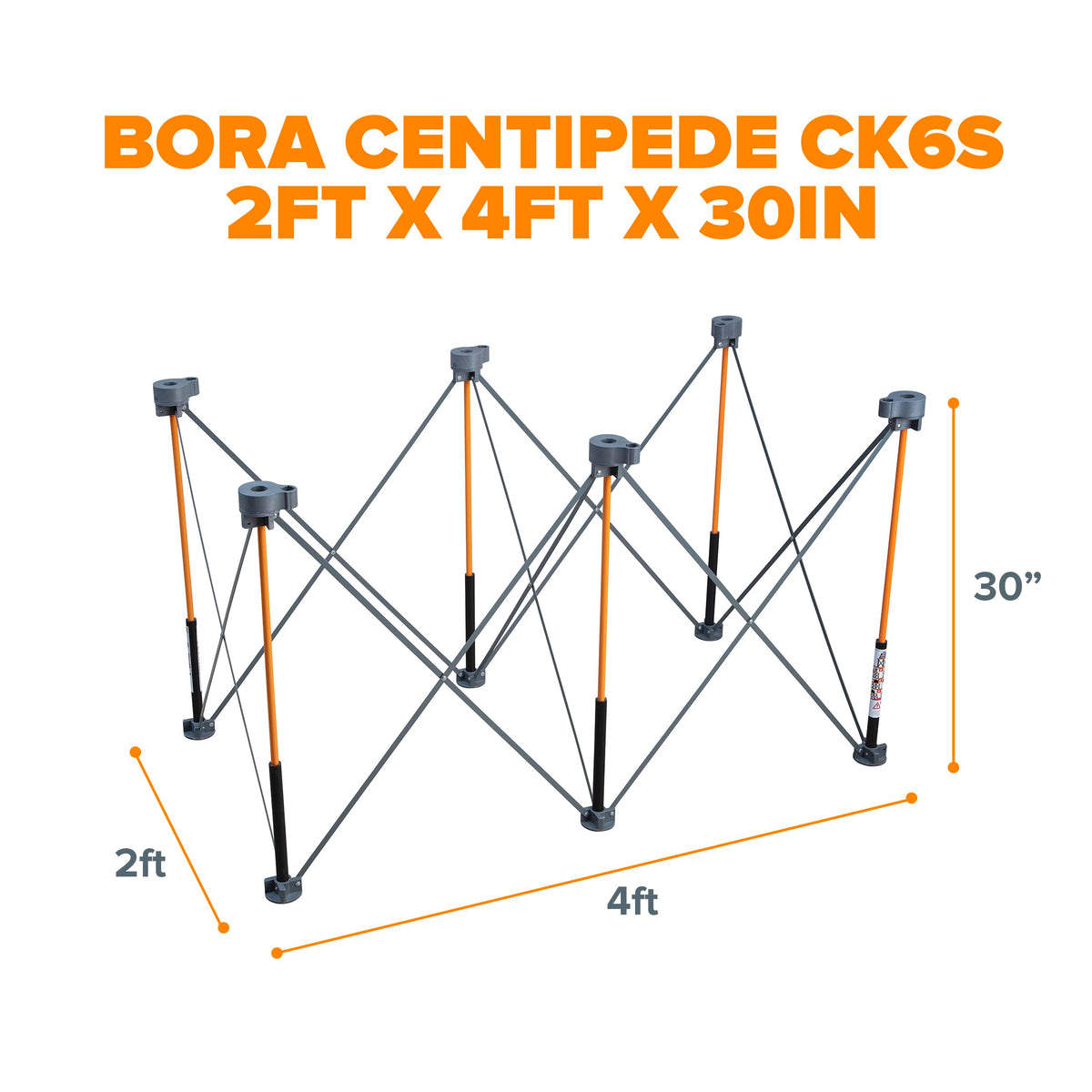 BORA Centipede working height of 30 inches suits ergonomic cutting and assembly tasks.