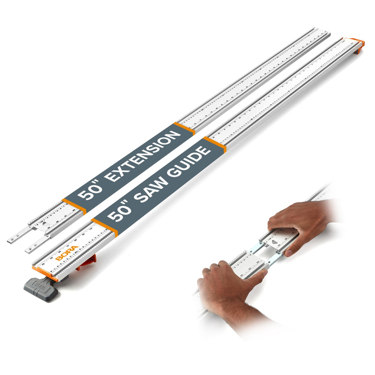BORA NGX clamp-edge guide 100-inch rail for precise straight cuts