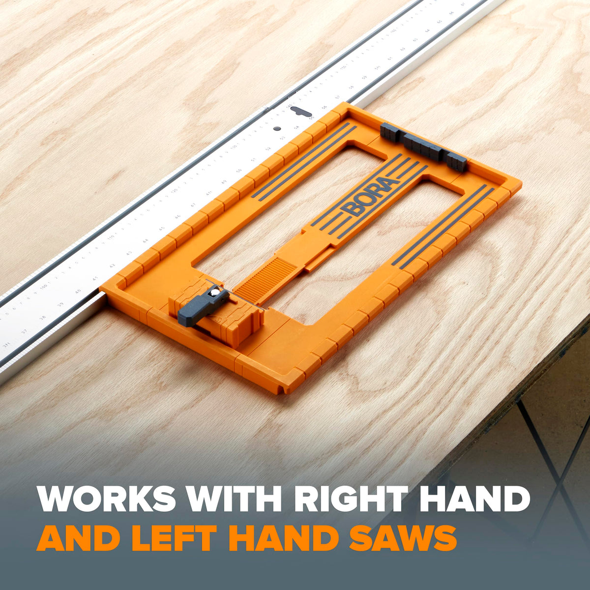 BORA NGX Saw Plate RT works with clamp-edge systems for complete guides.