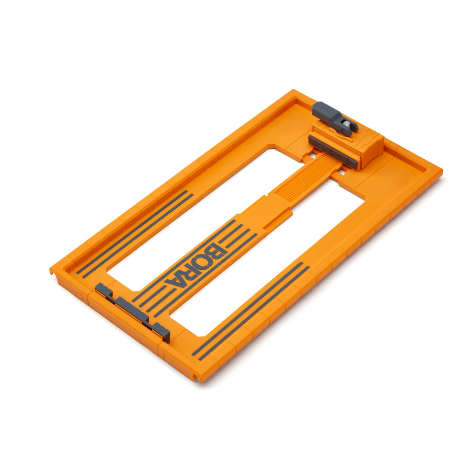 BORA NGX Saw Plate RT assembly view showing tool-free mounting and quick setup.