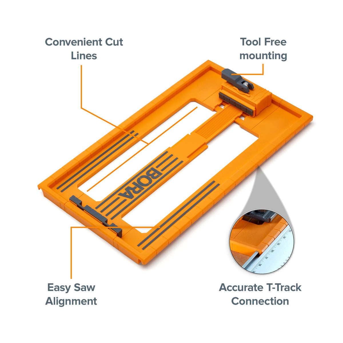 BORA NGX Saw Plate RT focused on straight cuts with track-like precision.