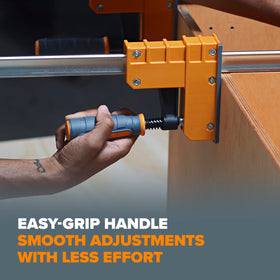 BORA passive lock jaw keeps the lower jaw secure for precise clamping.