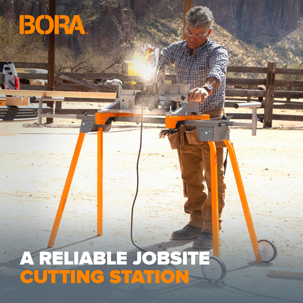 BORA PM-4000 fits 12-inch miter saws including compound sliding
