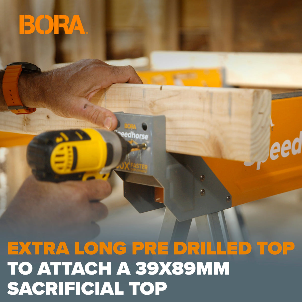 BORA Speedhorse at 30-inch working height for comfortable access.