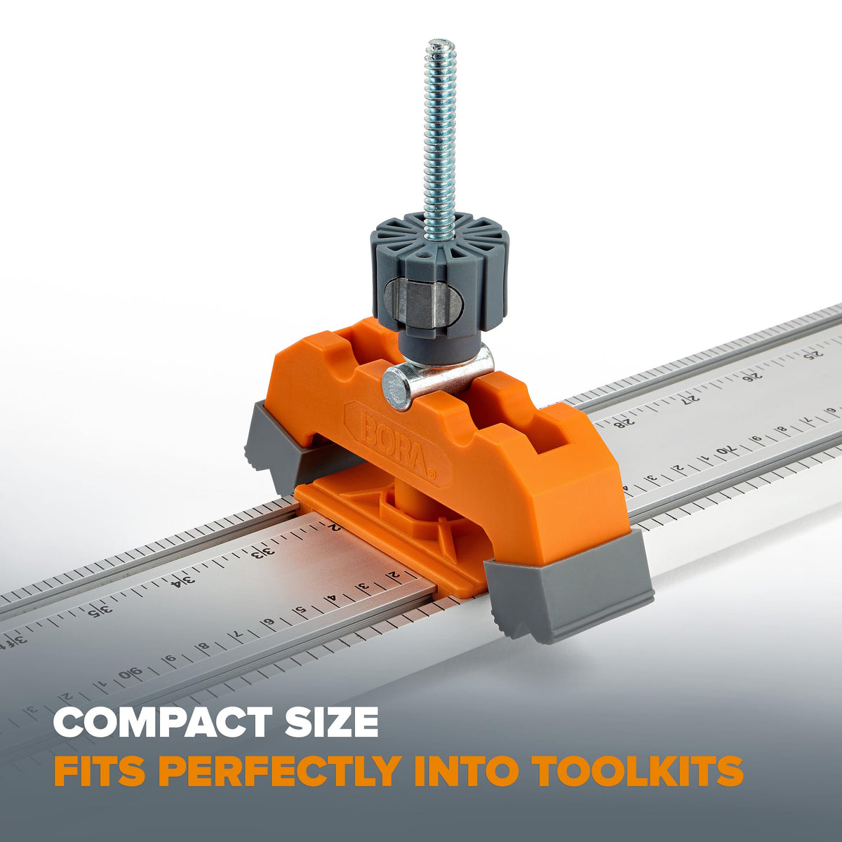 Locking mechanism keeps plywood steady for reliable angled cuts.