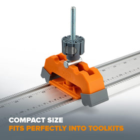 Locking mechanism keeps plywood steady for reliable angled cuts.