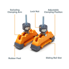 BORA clamps with quick-adjust speed nut speed up setup and accuracy.