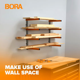 BORA wall brackets enable secure mounting to studs or fences.