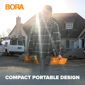 BORA Workhorse Sawhorse portable workbench ready for on-site tasks.