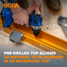 BORA Workhorse Sawhorse compact folded frame for easy transport.