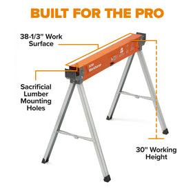 BORA Workhorse Sawhorses folded for compact storage and easy transport.