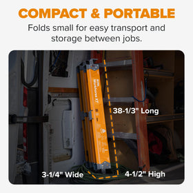 BORA Workhorse Sawhorses storage and transport case keeps equipment organized.