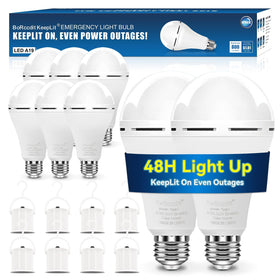 BoRccdit KeepLit 8PK emergency bulbs ready for home backup lighting during outages
