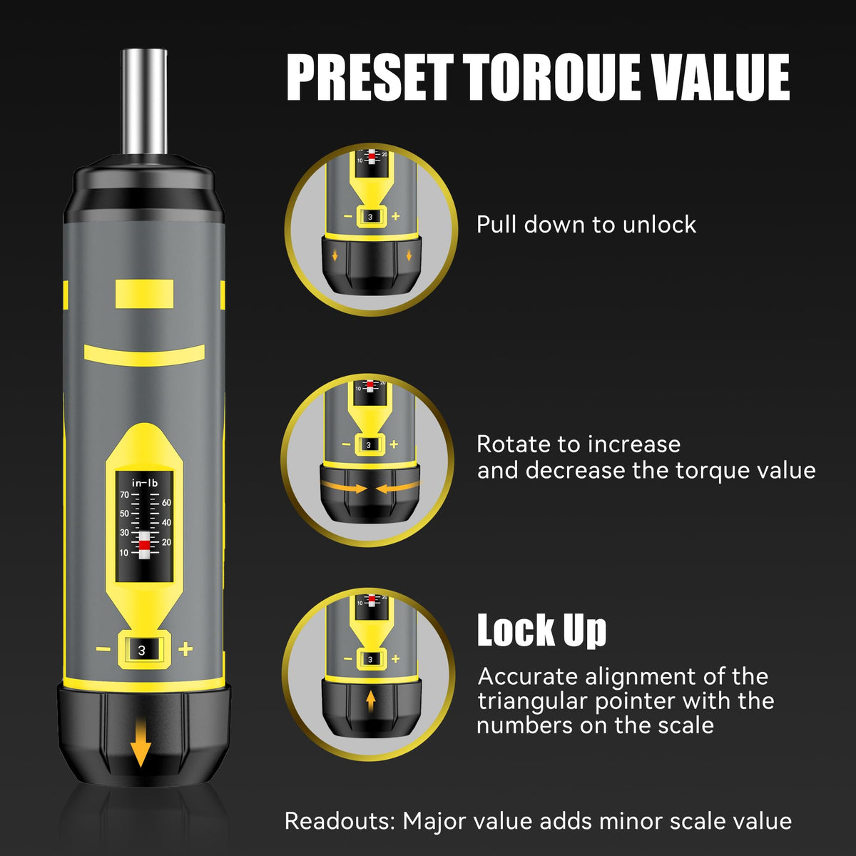 Bore Baby magnetized bits in 1/4 drive reduce cam-out during use.