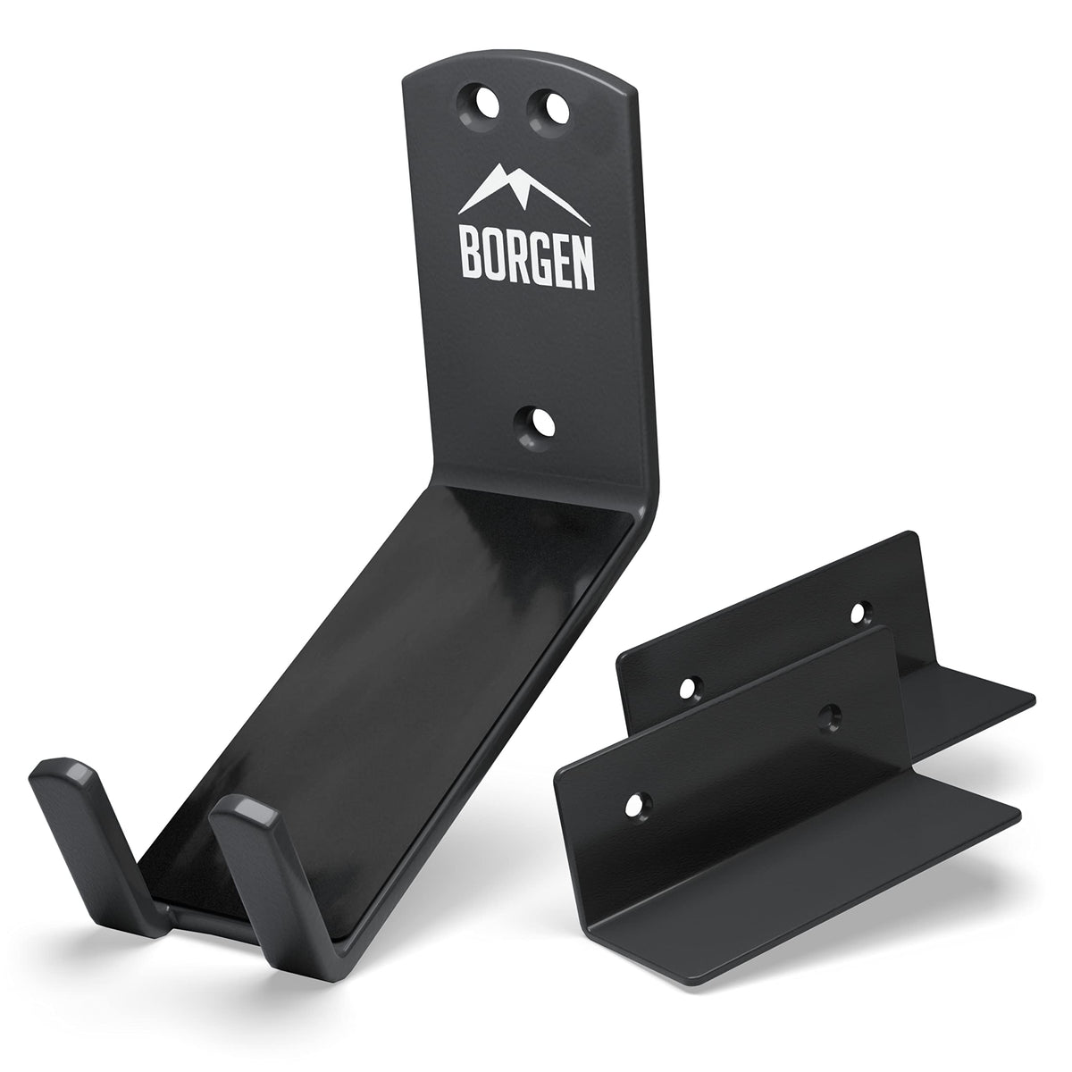 Borgen bike wall mount pedal hook securing an e-bike safely in the garage.