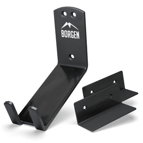 Borgen bike wall mount pedal hook securing an e-bike safely in the garage.