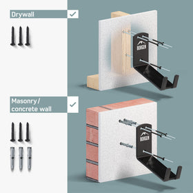Borgen pedal hook features soft rubber to protect pedals from scratches.