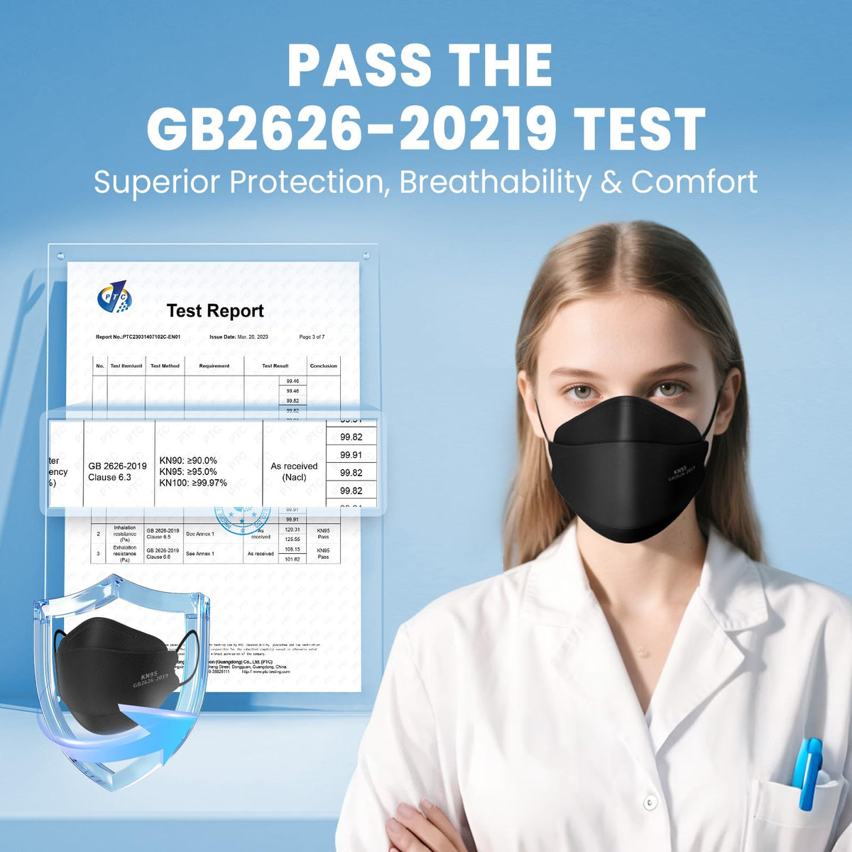 Borje KN95 5-ply breathable mask provides year-round comfort