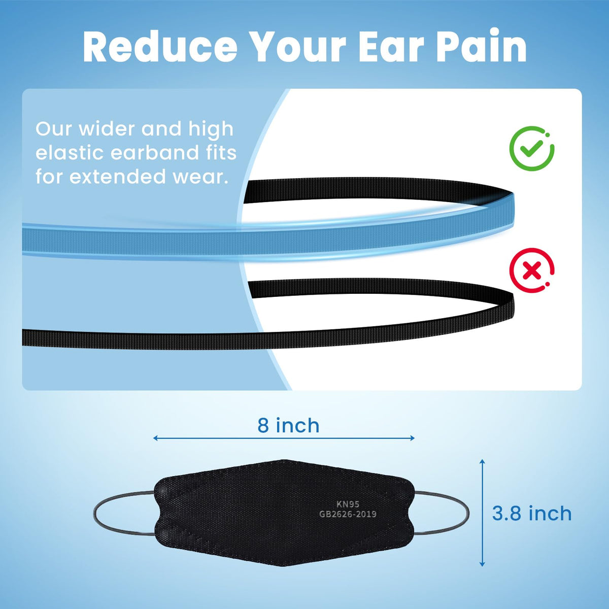 Borje KN95 black mask is disposable and easy to replace after use